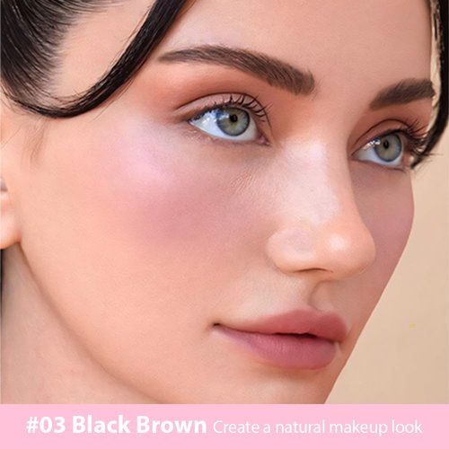 evpct Kaely 1Pcs Black Brown Magic Microblading Dual-Ended Eyebrow Contouring Pen Brow Pencil, with 4 Brush Micro-Fork-Tips Applicator and Precise Brush-Tip Hair Like Strokes, Dual-ended Eyebrow Brush