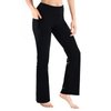 Yogipace,Side Pockets,Petite Women's Bootcut Yoga Pants Workout Pants with Side Pockets,27",Black,Size L