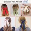 12 PCS Double Layer Hair Accessories - Silky Satin Ribbon Bow Clips with Long Tails for Women