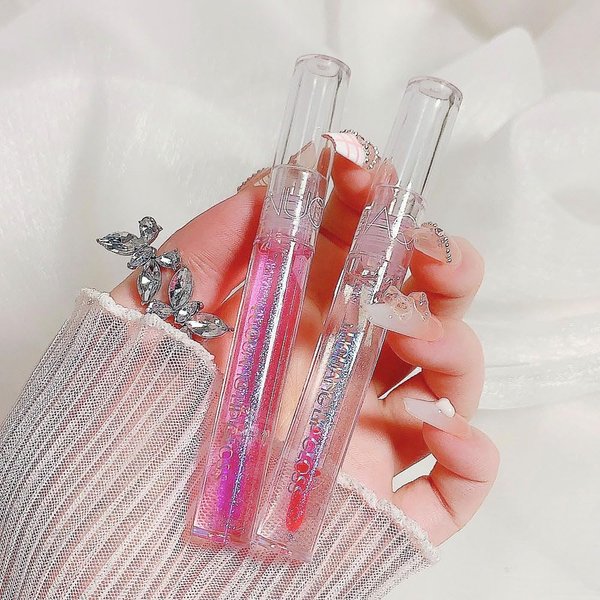 BANGFENG 2Pcs Plumping Lip Gloss, Lustrous Dewy Finish Moisturizing Shimmer Color Changing Lip Stain Tinted Lip Balm Long Lasting Nourishing Reduce Lips Lines Plumping Serum Lip Oil Care
