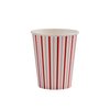 Red Stripes Paper Cups (Set of 8) | Red Striped Party Cups| Striped Party Cups | Red and White Striped Cups | Vintage Airplate Superheroes Pirate Party Paper Cups | Valentines Day paper cups
