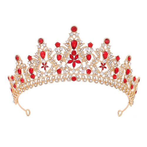 Woeoe Crystal Women Wedding Crowns Gold Rhinestone Queen Tiara and Crown Bridal Princess Tiara Headband Costume Birthday Party Hair Accessories