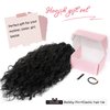 HOOJIH Ponytail Extension for Black Women Curly Wavy Drawstring Ponytail Hair Extensions Extra Fluffy Fake Pony Tail Extension 18 Inch Synthetic Hairpiece for Daily Use - Natural Black