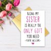 Qamza Funny Birthday Card For Sister Best Friend Bestie, Humorous Happy Sisters Friendship Birthday Card for Her. Ideal Sister Birthday Gift for Her Friend