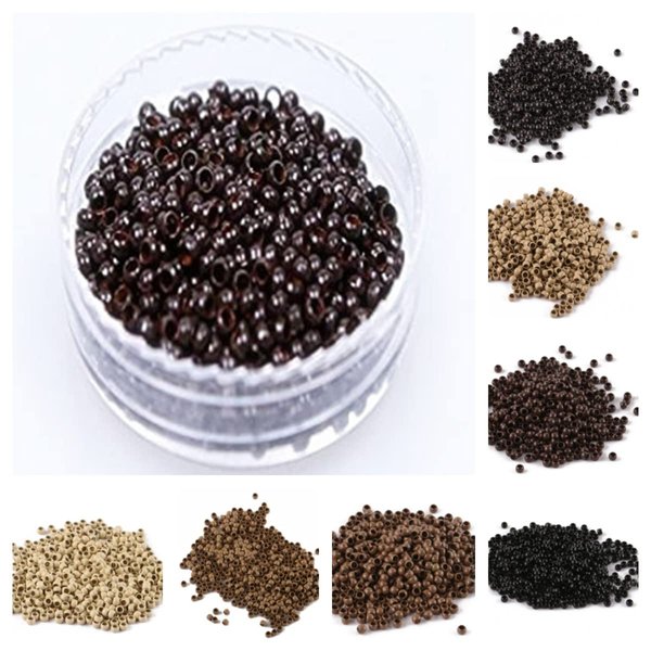 Nano Copper Micro Rings Dreadlock Beads Microlink nano micro tube ring For Tip/Ring Hair Extensions Link Hair Tools Accessories (#3 dark Brown)