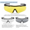 xaegistac Tactical Eyewear 3 Interchangeable Lenses Outdoor Unisex Shooting Glasses (Black Frame)