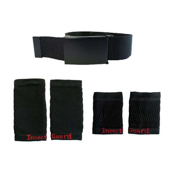 InsectGuard Permethrin Treated Tick Gaiters/Sleeves and Mosquitoes Flies Chiggers & More Insect Repellent Complete Package 3 (Black/Black)