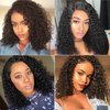 CAITLYN Short Bob Deep Wave Wig Lace Front 4x4 Closure Wigs Human Hair Wigs for Black Women Brazilian Virgin 150% Density Glueless Bob Wigs Pre Plucked with Baby Hair 8 Inch