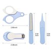 Yeeeasy Baby Nail Clippers Kit Baby Grooming Set with Nail Clippers, Scissors, Nail File & Tweezers Baby Care Kit Fingernail Cutter for Baby,Newborn,Infant,Toddler,Kid(Blue)