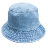 Gelante Solid Color 100% Cotton Bucket Hat for Women and Men Packable Travel Summer Beach Hat 1900-Denim Blue-L/X