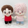 niannyyhouse 20cm Plush Doll Clothes Solid Color Vest Sleeveless T-Shirt Doll Dress Up (White+Black, 20cm)