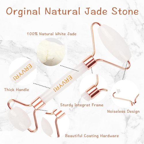 ERVYRI Gua Sha Facial Tool -Designed to Reduce Puffiness and Improve Wrinkles,for Eye, Neck - Natural Beauty Skin Care Tools-Green