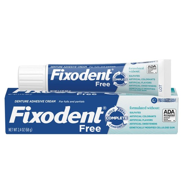 Fixodent Complete Free Denture Adhesive Cream 2.4 Oz