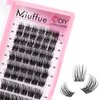 Miuffue Lash Clusters 72 PCs Cluster Lashes DIY Eyelash Extensions Super Thin Band Soft Mixed Tray Wispy Individual Lashes Eyelash Clusters (Fluffy, C-8-16mix)