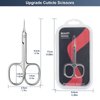 CGBE Cuticle Scissors Extra Fine Curved Blade, Super Slim Manicure Scissors for Cuticles Professional Small Scissors with Precise Pointed Tip Grooming Blades, Eyebrow, Eyelash, and Dry Skin