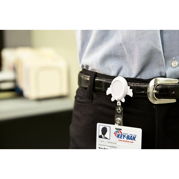 KEY-BAK RETRACT-A-BADGE Airplane Shaped 5-Pack Retractable Badge Holder with 36" Cord, Belt Clip, White Reel