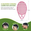 KOUPA Magic Silicone Curly Hair Brush, One Piece Twist Curl Comb for Afro Curls, Washable Hair Tool for Men Women, Pink, 2 Pieces