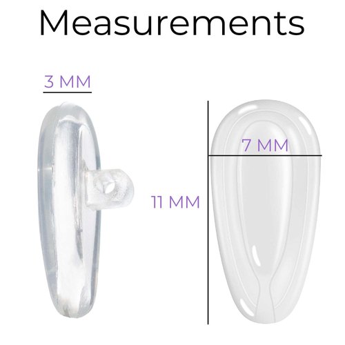 GMS Optical Air Bag Screw-in Silicone Nose Pads for Glasses, Sunglasses, and Eye-wear - 10 Pair (11mm)