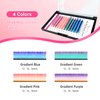 Beauty7 Colored Lash Ombre Lash Extensions Rainbow Lashes Easy Fan Lashes Self Fanning D Curl 0.07mm Thickness 12mm 14mm 16mm Mixed Length Dramatic Eyelashes