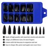100pcs Black Long Stiletto Fake Nail Tips Full Cover Pure Color Artificial False Nails with 5pcs Nail Glues Acrylic Nail Art DIY Design (Black, Stiletto)