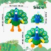 18 Inches Plush Peacock Stuffed Animal Tummy Carrier with 4 Little Plush Peacock Inside Its Zippered Tummy Peacock Cuddly Toy Soft Toy Animals for Birthday Gifts Zoo Party Decor