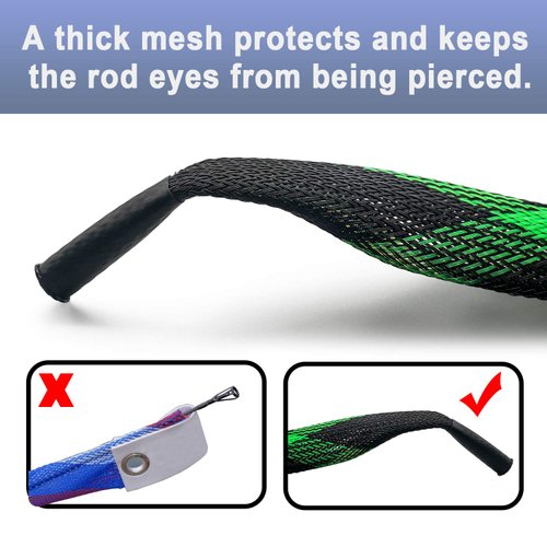 Beetwo Fishing Rod Cover, 4 Pack Fishing Rod Sleeve Sock Pole Glove Protector Cover with Lanyard for Fly, Casting, Sea Fishing Rod