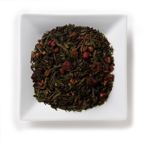 Mahamosa Berry Orchid Sencha Green Tea 2 oz, Loose Leaf Green Tea Blend (with Chinese sencha tea, China orchid, strawberry, raspberry, black currant, cherry)
