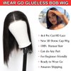 V SHOW Wear and Go Glueless Bob Wig Human Hair Lace Front Wigs Pre Cut Hairline Pre Plucked Straight Short Bob Wig Lace Closure Wig Human Hair for Women 12Inch
