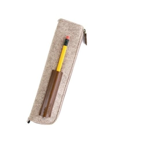 The Basic Felt Beauty Cosmetic Bag Small Tool Pouch Pencil Case - Beige