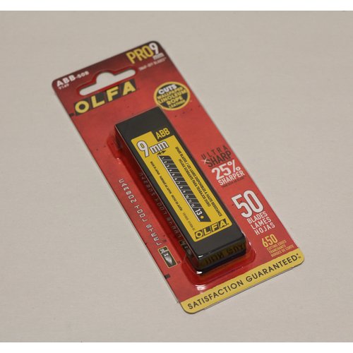 OLFA 9mm Snap Off Replacement Blades, 50 Blades (650 Segments) ABB-50B - Ultra-Sharp Black Utility Knife Replacement Blades, Fits most 9mm Utility Knives