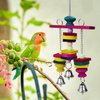 Litewoo Bird Parrot Parakeet Toys, Colorful Bite Wood Swing Toy for Small Medium Parakeet Cockatiel Budgie Cockatoo Macaw Conure Parrot（C）