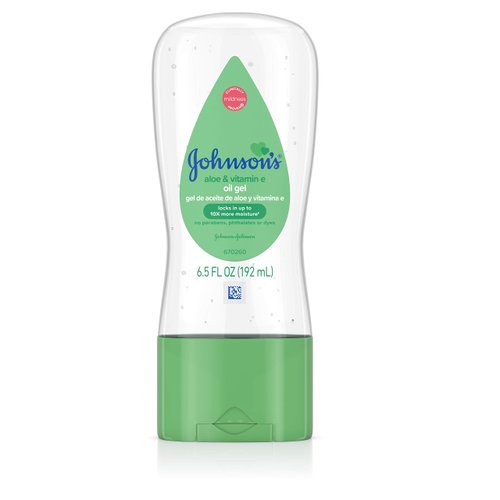Johnson&#39;s Baby Oil Gel with Aloe Vera &amp; Vitamin E, Hypoallergenic Baby Skin Care, 6.5 fl. oz
