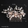 Kercisbeauty Light Champagne Hair Comb for Bride Wedding Bridal Headpiece Hair Accessories for Women Bridesmaid Gift (Rose Gold)