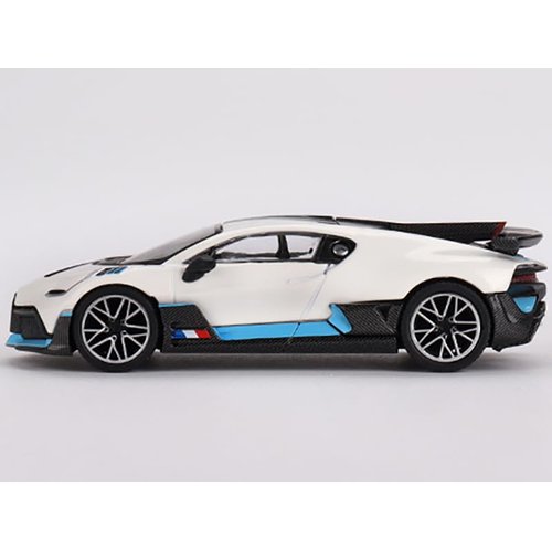 Divo White with Carbon Top and Blue Stripes Limited Edition to 3600 Pieces Worldwide 1/64 Diecast Model Car by True Scale Miniatures MGT00661