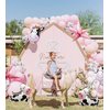 Pink Cow Balloon Garland Kit Cow Print and Pastel Pink White Tan Cowgirl Balloons for Girl my first rodeo birthday party decorations holy cow im one supplies
