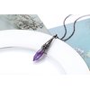 VadiForest Amethyst Dowsing Pendulum Reiki Hexagonal Crystal Stone Bronze Pendant Necklace for Divination, Meditation, Wicca, Energy Generator