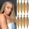 Pre Stretched Braiding Hair 30 Inch - 8 Packs Deal Strawberry Honey Blonde Synthetic Long Hair for Braiding Professional EZ Braid Box Braids Crochet Neat Yaki Texture Hot Water Setting