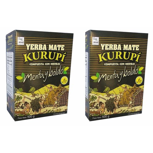 Kurupi Mint Boldo Yerba Mate 500g (1.1lbs) 2 Pack