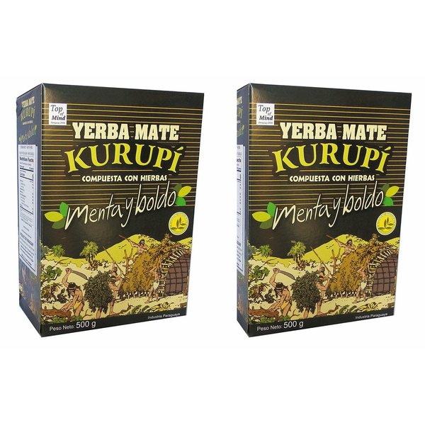 Kurupi Mint Boldo Yerba Mate 500g (1.1lbs) 2 Pack