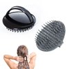 2pcs Scalp Massager Shampoo Brush for Dandruff Removal and Hair Growth, Shower Washing Hair Scrub Brush Tool for Women Men Pet (Black & Grey)