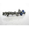 Generic Slim blue gray bow crystal hair barrette clip bridal clip bridal barrette hair