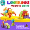 LOOIKOOS Magnetic Blocks,Magnetic Building Tiles for Kids 3-5 4-6,Montessori Toys for 3 4 5 6 Year Old Boy,Preschool STEM Educational Sensory Magnet Vehicle Toys for Ages 3-5 4-6 Year Old Boys