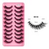 Generic Lashes Faux Mink False Eyelashes, 10pcs, Wispy Long Length, Fluffy (6D-02), black