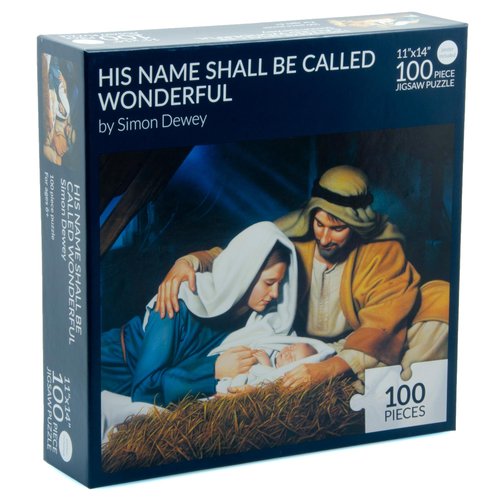 Nativity Scene Puzzle 100 Piece Christmas Puzzle for Kids- His Name Shall Be Called Wonderful by Simon Dewey - 11x14 Finished Size - 100-piece Nativity Puzzle- Great Gift This Holiday