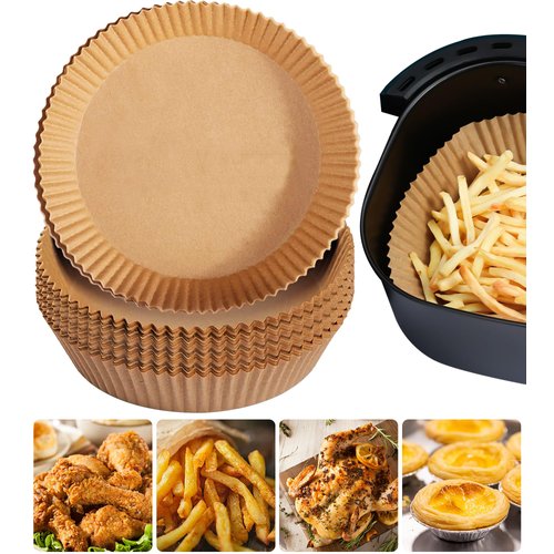 Air Fryer Disposable Paper Liners for Ninja AF101, 125 Pcs Round Parchment Cooking Liner for Airfryer, Microwave Oven, Frying Pan, 6.3 Inch Oil-proof Filters Sheets for 2 3 4 4.5 Qt Baking Basket
