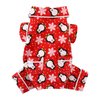Klippo Dog/Puppy Penguins & Snowflake Flannel Pajamas/Bodysuit/Loungewear/Coverall/Jumper/Romper - Red (SMALL)