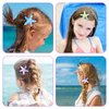 Amabro 6 Pcs Starfish Hair Clips, Glitter Sea Star Hair Barrettes Starfish Hair Accessories Sequins Snap Hair Clip Beach Sea Star Hairpins for Women Girls(Pink, Blue, Yellow)