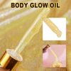 Body Shimmer Oil,Waterproof Long Lasting Moisturizing Bronze Body Luminizer Glow For Face & Body,Luxurious Illuminator Oil with Natural Origin Ingredients for Skin Glowing 1Fl Oz (SET)