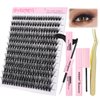 outopen DIY Lash Extension Kit Eyelash Extension Kit, 240pcs 9-16mm Mix Individual Lashes Cluster Kit with Lash Bond and Seal Glue, Lash Remover, Lash Applicator(50D, 240Pcs)