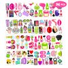 Spa Temporary Tattoos Birthday Themed Party Decorations Supplies Favors Cute Stickers Tattoo 8 Sheets 96 PCS Gifts for Girls Kids Boys Decor Class School Reward Carnival Christmas